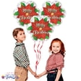 thumbnail image 2 of PMU Merry Christmas Single Poinsettia 18 Inch Mylar-Foil Balloon Pkg/5, 2 of 6