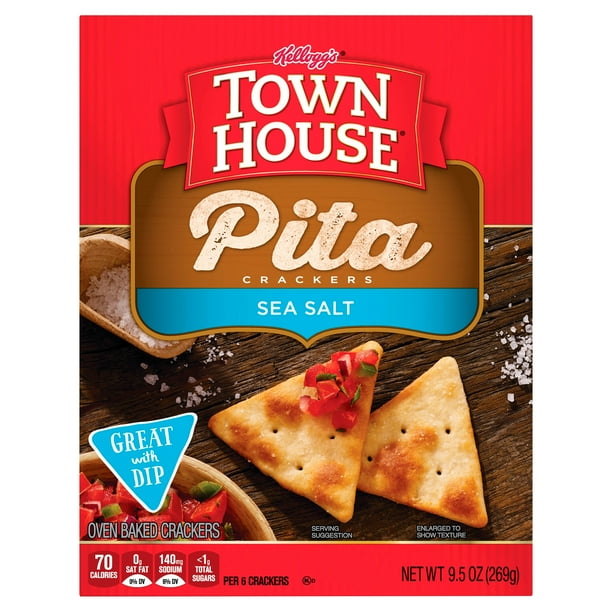 Kellogg's Town House Sea Salt Pita Oven Baked Crackers, 9.5 oz