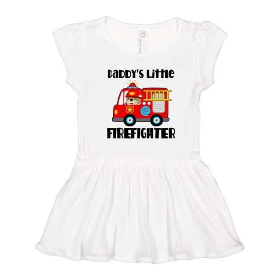 Inktastic Daddys Little Firefighter Girls Toddler Dress