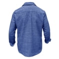 thumbnail image 5 of Western Shirts for Mens Cowboy Shirt Linen Short Sleeve Button Down Shirt Casual Work Shirts with Double Pocket Blue, 5 of 7