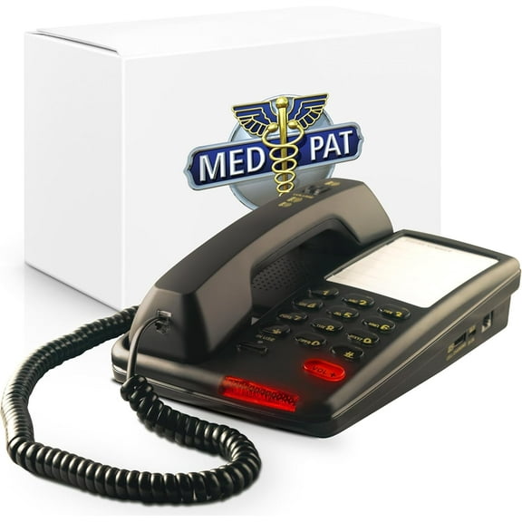 Med-Pat D520U Console Landline Telephone with USB-A & USB-C Charging Ports – Black