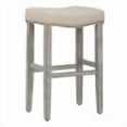 thumbnail image 2 of WestinTrends Lenox 29" upholstered nail head bar stool, Antique Gray/Beige, 2 of 8