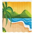 thumbnail image 2 of Ambesonne Beach Sunset Shower Curtain, Nature Scene Sand Art, 69"Wx70"L, Peach Lime Green Sea Blue, 2 of 4