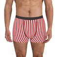 thumbnail image 1 of Balery Red And White Stripes Calzoncillos bóxer para hombre, ropa interior de algodón suave y transpirable con cinturilla de nailon-X-Large, 1 of 5
