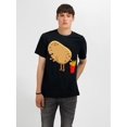 thumbnail image 1 of Camiseta estampada de patatas fritas, unisex, de algodón, cuello redondo, manga corta, informal, con estampado geométrico, para todas las estaciones, corte regular, tejido de punto de 180 g/m², para a, 1 of 7
