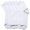 thumbnail image 4 of Calcetines deportivos Reebok para hombre con amortiguación, corte cuarto, 6 pares, blancos, 4 of 7