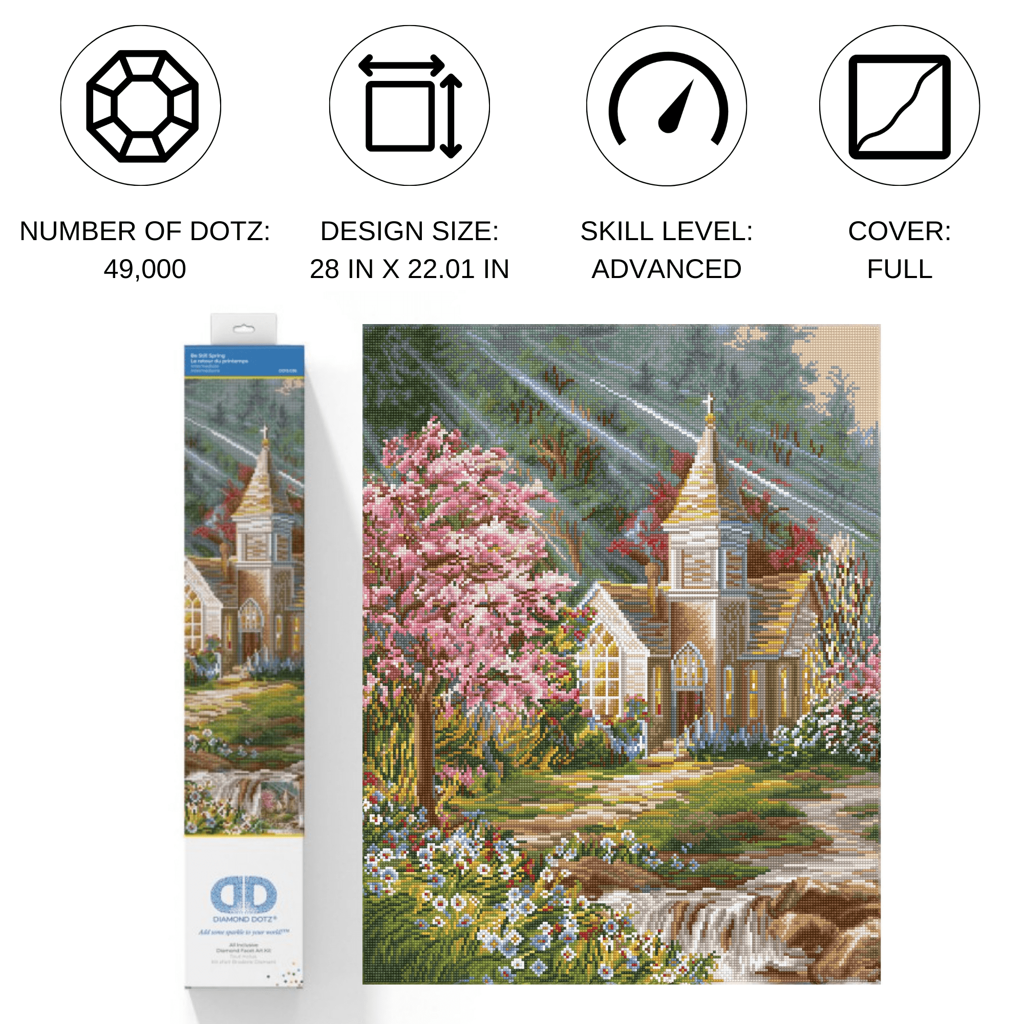 Diamond Dotz Be Still Spring Diamond Painting Kits for Adults - Diamond Art Kits a Relaxing Creative Craft Kit with Dotz Gems 28x22