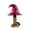 B, variant on Spooky themed resin wizard hat lamp with stained glass pattern, USB powered mini light for home Halloween decor.