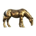 thumbnail image 2 of Copper Alloy Horse Statue Miniature Sculpture Style C, Golden Animal Micro Carved Decor for Home and Office, Feng Shui Ornament, 2 of 5