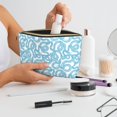 thumbnail image 6 of Picia Blue Snake Printed Leather Travel Toiletry Bag,Cosmetic Organizer, Makeup Travel Bag, Durable Travel Pouch, Compact Toiletry Bag, Travel Accessories, 6 of 6