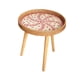thumbnail image 4 of Mesa auxiliar, mesita de noche, mesa auxiliar, mesa auxiliar, mesita de noche para patio, balcón, sala de estar Mimbre rosa 40cm, 4 of 9