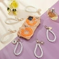 thumbnail image 4 of 6Pcs 6 Style Glass Pearl Phone Chain Pearl Beaded Phone Lanyard with Bowknot Stars Heart Flower Charms Phone Wrist Strap Bracelet Keychain Cell Phone, 4 of 5