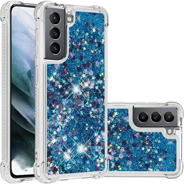 Samsung Galaxy S21 Ultra 5G Case, Bling Glitter Liquid Clear Case Floating Quicksand Shockproof Protective Sparkle Silicone Soft TPU Case for Samsung Galaxy S21 Ultra 5G