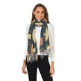 thumbnail image 2 of FORMRS Womens Scarf Winter Soft Long Big Warm Shawls Wrap Tassel Scarves, Black Mushroom Pattern, 2 of 9