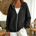 thumbnail image 6 of Zip Up Hoodie Women 2026 Y2K Casual Long Sleeve Oversized Hooded Sweatshirts Fall Winter Comfy Jackets with Pockets Black S, 6 of 6