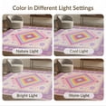 thumbnail image 7 of ODIKA 9'x12' Washable Area Rug Low Pile, Flatwoven, Large Pink Boho Dotted Frame Ombre Gradient Watercolor Motifs for Great Room, Indoor Concept, Living, 7 of 7