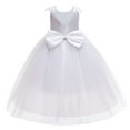 thumbnail image 4 of Baby Girls Casual Summer Dresses Daily Girls Princess Pageant Ball Gown Retro Embroidery Lace Floral Dresses Sleeveless Wedding Bridesmaid Birthday Party Long Dresses New White 9T, 4 of 9