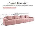thumbnail image 4 of Modular 4 Seat Boneless Sofa, Cloud Sectional Couch with Deep Seat, Modern Modular 4-Seat Sofa Couch with Throw Pillows Corduroy Fabric Pink, 4 of 11