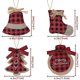 thumbnail image 2 of Wow A Decoraciones navideñas Adorno para árbol, 8 Piezas Adornos Colgantes de Arpillera con Costuras a Cuadros a Cuadros de búfalo Rojo y Negro, Colgante en Forma de Media de Campana con Bola de árbol, 2 of 4