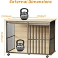 thumbnail image 2 of 43.7" Dog Crate Furniture, XL Dog Crate Dog Kennel Indoor with Wheels for Large Medium Small Dogs, Wooden Dog Kennel End Table with Sliding Door Wooden Furniture Crates for Living Room, Bedroom, 2 of 8