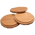thumbnail image 3 of Pack of 4 Bamboo Cup Cover Wooden Cup Lid Coffee Mug Cup Lid Wooden Tea Glass Cup Cover Drink Cup Lid Set, 3 of 8