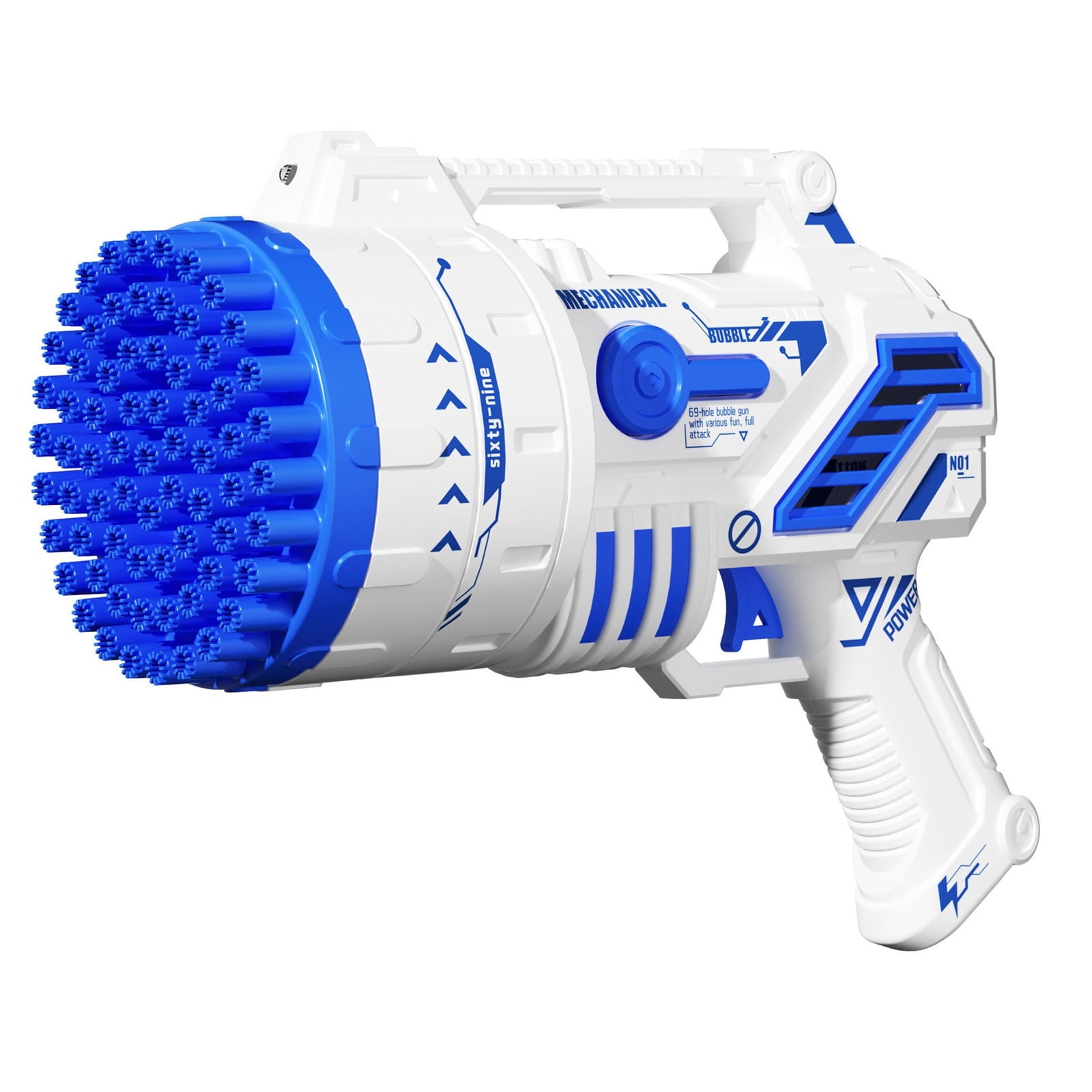 Linnome Fully Automatic Bubble Blower 69 Hole Handheld with Continuous Bubbles for Outdoor Party Activities B
