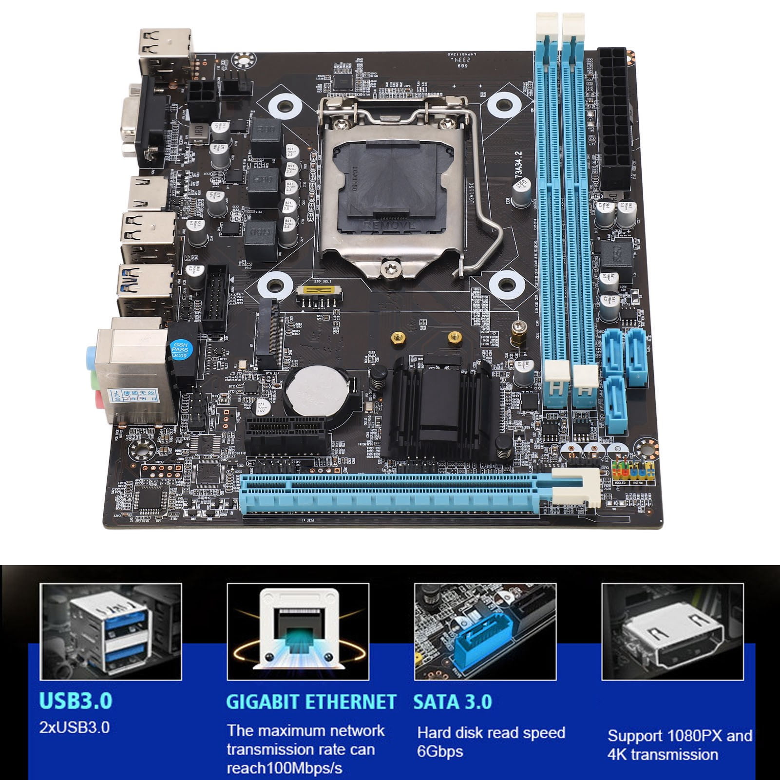 H81 Gaming Motherboard Micro ATX Computer Motherboard LGA 1150 6Gb s M.2 NVMe NGFF Dual Channel DDR3 For Desktop PC Walmart