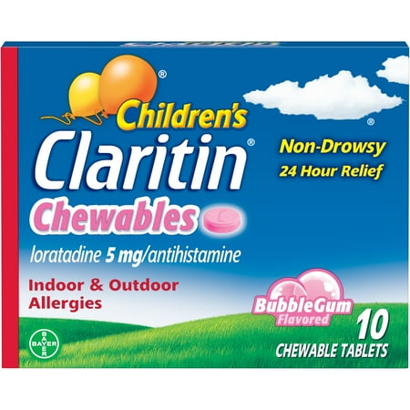 Allergy Chewable Tablets - Children's Claritin 24 Hour Allergy Bubblegum Chewable Tablet, 10Ct