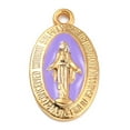 thumbnail image 2 of 5pcs Golden Alloy Enamel Pendants Long-Lasting Plated Our Lady of the Miraculous Medal Oval Mixed color 21x12x1.5mm Hole: 1.7mm, 2 of 4