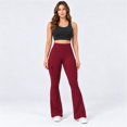 thumbnail image 4 of Carlikeit Women's Flare Leggings High Waisted Yoga Workout Pants with Cargo Pockets No Front Seam High Stretch Quick Dry Bootcut Leggings, 4 of 7