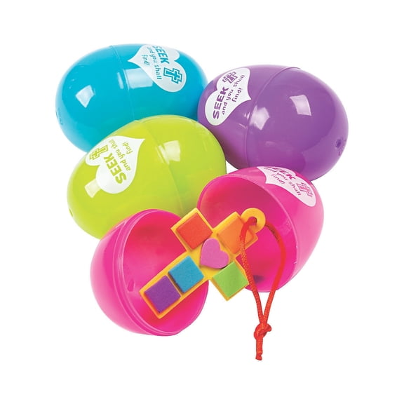 Cross Ornament Craft Filled Easter Eggs - Party Supplies - 12 Pieces