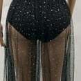 thumbnail image 6 of RUTAYY Women Ladies Nightclub Chic Sheer Pleated Sequin Lace Pencil Skirt High Waist Glitter Tulle Bodycon Half Skirt Solid Color Flowy Swing Skirts, 6 of 9
