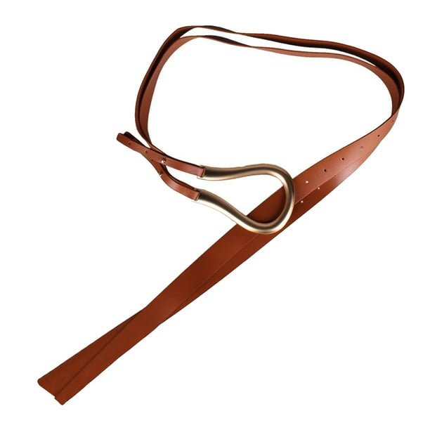 Cinturón de cuero flaco para mujer de color sólido con hebilla de pasador Cinturón de cintura simple para jeans Pantalones de vestir Regalos de marrón Macarena Cinturón de cintura para mujer para vestido