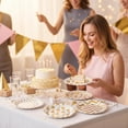 thumbnail image 5 of Gold & Silver Star-Patterned Paper Plates — 7-Inch, Pack of 50 — "Twinkle, Twinkle Little Star" Themed Disposable Plates, Ideal for Weddings, Birthdays, Bridal Showers, Thanksgiving, Easter, Christma, 5 of 8
