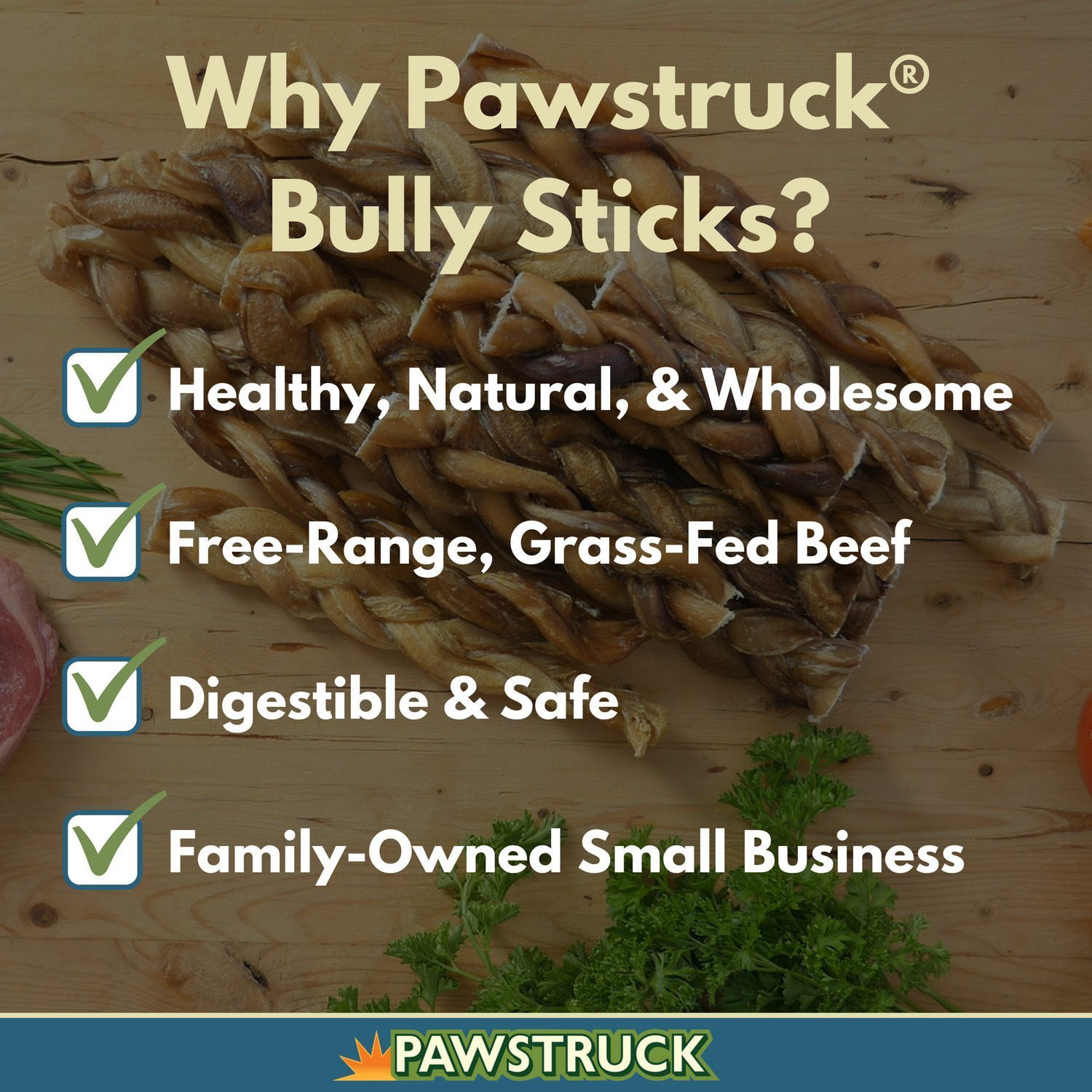 Pawstruck 7 Braided Bully Sticks for Dogs Natural Bulk Dog Dental Treats & Healthy Chews 7 inch Best Low Odor Pizzle Stix Chemical Free 