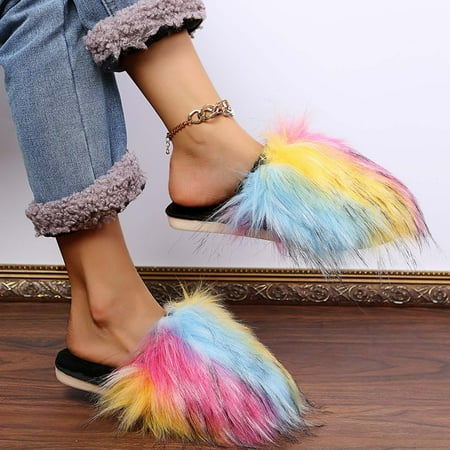 

Aueoeo Bedroom Slippers Women Slippers With Arch Support For Women Autumn Women s Shoes Round Head Flat Bottom Home Women s Slippers Baotou Women s Slippers Clearance