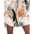 thumbnail image 4 of DYMADE Women V-neck Dolman Sleeve Lace Up Floral Printed Casual Dress, 4 of 4