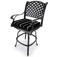thumbnail image 5 of Jordan Manufacturing 17" x 19" Pursuit Shadow Black Stripe Rectangular Outdoor Chair Pad Seat Cushion with Ties (2 Pack), 5 of 15