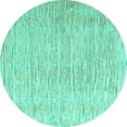 thumbnail image 1 of Ahgly Company Indoor Round Solid Turquoise Blue Modern Area Rugs, 4' Round, 1 of 4