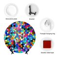 thumbnail image 4 of Picia Colorful Tie Dye Stained Glass 2 Pattern Bone China Decorative Plate – Wall Decor with Stand and Adhesive, Elegant Ornament for Living Room, Office, or Entryway-6in, 4 of 6