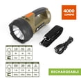 thumbnail image 2 of Ozark Trail LED 4000 Lumen Dual Source Rechargeable Flashlight, with 5000 mAh Power Bank, Olive, 2 of 15