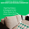 thumbnail image 3 of Essential Medical Supply Quik-Sorb 34" x 36" Plaid Quilted Reusable Underpad - Washable and Reusable Incontinence Bed Pads for Adults, Ideal for the Couch, Car and Bed, 3 of 6