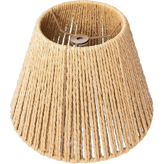 BERTDOMD Boho Rattan Lamp Shade Wicker Woven Bell Lamp Shades Rattan Rattan Lampshade Wall Sconces Light Cover for Replacement Wall Lamp Floor Lamp Sconce
