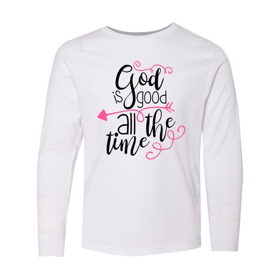 Inktastic God is Good All the Time Long Sleeve Youth T-Shirt