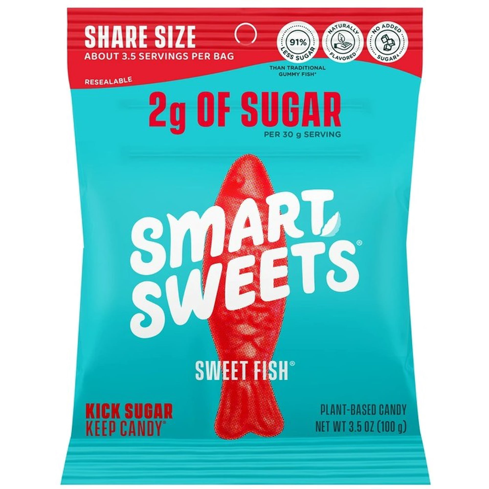 SmartSweets Sweet Fish Gummy Candy, 3.5 oz Pouch