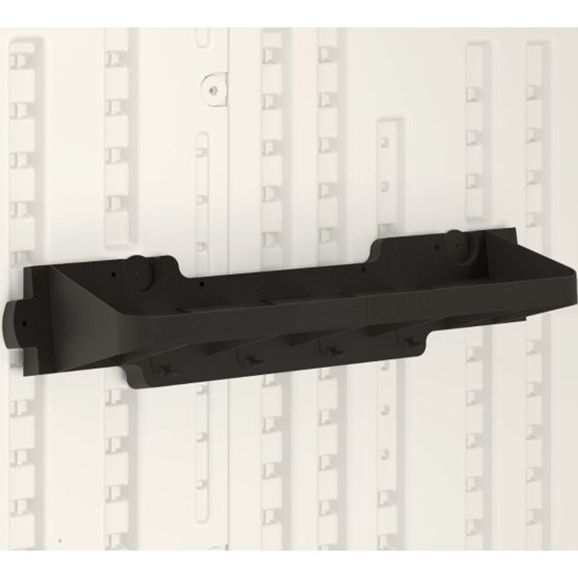 Suncast 25" x 8" Shelf Accessory w/ Hooks for Outdoor Shed, Black (2-Pack)