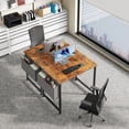 thumbnail image 3 of EDX 31" Small Computer Desk with Metal Frame, Waterproof Surface & Storage Bag – Ideal for Bedroom or Small Spaces, Rustic Brown, 3 of 8