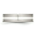 thumbnail image 3 of Stainless Steel w/Sterling Silver Inlay Polished 6mm Flat Band, 3 of 6