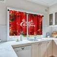 thumbnail image 6 of Christmas Kitchen Curtains Red Window Curtains Over Sink Set of 2, Gift Box Short Tier Curtain for Kitchen, Winter Happy New Year Kitchen Decor 26" x 36", 6 of 6