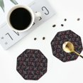 thumbnail image 3 of Bingfone Vintage Black Roosters Leather Drinks Coasters with Set of 6,Suitable for Home Kitchen,Coffee Cup Coasters Home Gift, 3 of 7